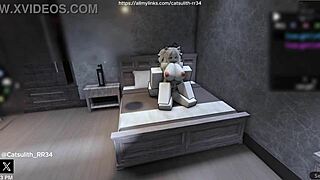 Quietly Fucking A Fan On The Bed!