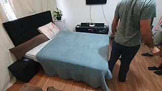 i invited some friends to watch our women kissing hot in a crazy fuck