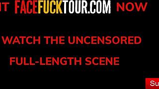 Busty Tattooed Blonde Cock Slut Rough Face Fucked in Homemade Sex Tape