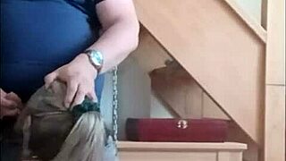 Slave session with ice cubes and blowjob!