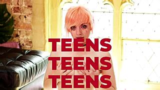 British redhead teen eagerly sucks and swallows cum