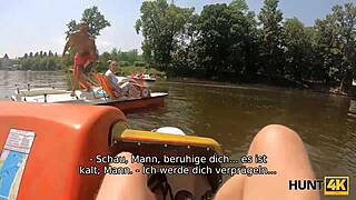 chubby babe fucks stranger while bf watches