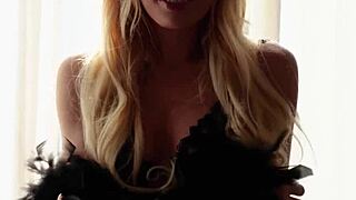 katie jean exposes her hot body in sexy black lingerie