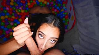 Brunette with Bubble Butt Bounces Gently