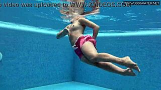 lady dee, cute shy czech teen, swims horny in pool