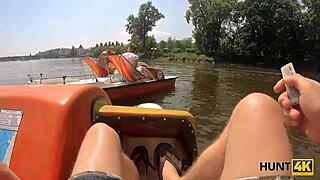 chubby babe fucks stranger while bf watches