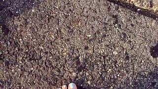 Dirty barefoot soles fetish
