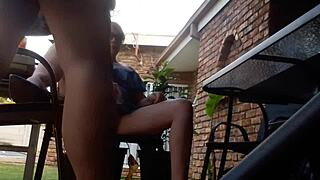 Hey, Check Out The Upskirt View Of Me Fucking My Stepmom Outdoors With A Giant Dildo