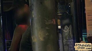 Curly-haired beauty Julie Kay gets passionately fucked outdoors in hidden spot