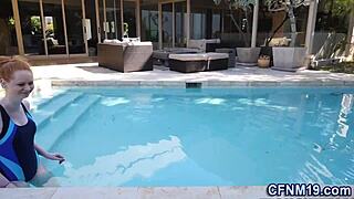 Watch This Redhead Get Cum Dumped In Intense CFNM Action!