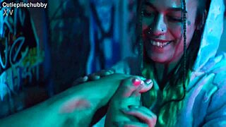 Tickling my friend's feet turns into playful pussy fun with my lesbian buddy.