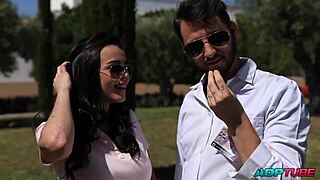 Horny Brunette University Student Sucks Big Cock, Rides in Cowgirl, Doggystyle, Missionary Positions