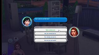 Sexy redhead and newlywed in sims 4