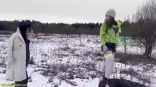 my horny girlfriend deep fucked in public