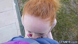 Watch This Redhead Get Cum Dumped In Intense CFNM Action!
