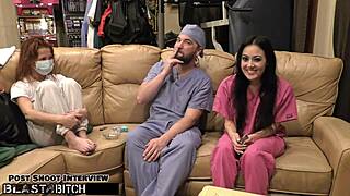 Blaire Celeste's mouth blasted with huge cum load as nurse