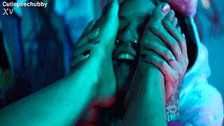 Tickling my friend's feet turns into playful pussy fun with my lesbian buddy.