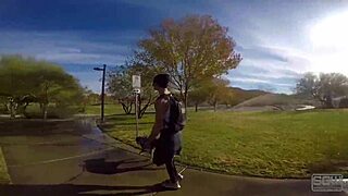 i'm giving a blowjob in this outdoor cave, feeling so exposed and excited with my big cock