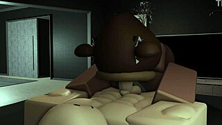 Bear girl dominates boyfriend's cock intensely