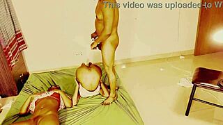 Big Dicked Stud Fucks Stepfamily in Hardcore FFM Threesome