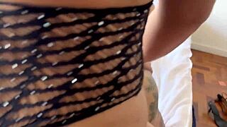 Fucking trans friend Clarice Boaventura, trans husband joins for cumshot