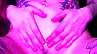 Pink liquid drips slowly