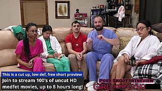 Aria nicole receives catheterization from doctor in tampa hospital