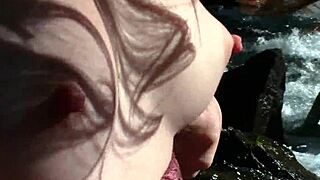 Sweet Slender Brunette Fingers Her Pussy and Uses Vibrator Outdoors in Nature