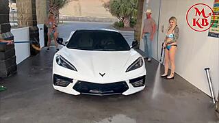 Kora Bell Sucks Jasper Woodcock in Public Carwash