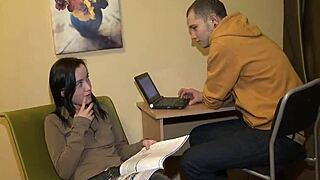 Babe spreads lengthy legs for hardcore fucking