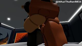 romantic sex with a cutie in roblox rp but is it passionate or just rough fucking with creampie?