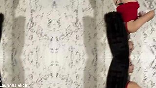 The young Brazilian teen with piercings shows off her body and plays with her sex toys for a long time, feeling submissive and excited.