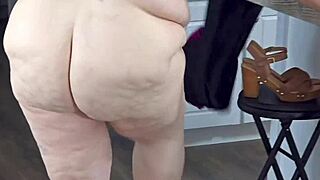 big booty bbw pawg mature granny flashes dripping pussy in mini dress close up