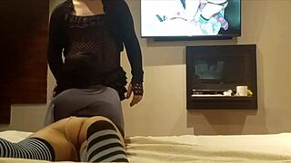 My friend dressed as woman and stuck big cock in me