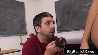 Beautiful spanish teacher cuckolds campus geek with assh lee