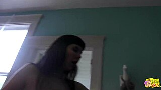 two brunette goth girls explore all kinds of kinky things around the house, licking and fingering each other