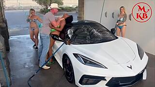 Kora Bell Sucks Jasper Woodcock in Public Carwash