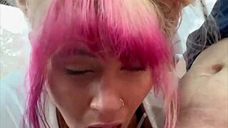 real hooker sucks & fucks with no condom then takes a load in her mouth & sucks off all the cum
