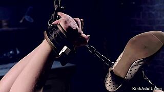 blonde slave in gas mask gets tormented with rough fucking 😈