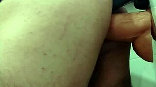 Plug inserted in ass followed by double anal dildo penetration