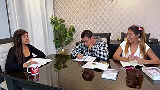 babysitter discovers stepsister's tight pussy feels better than homework