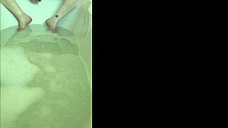 Horny Woman Achieves Orgasm During Solo Bath Session