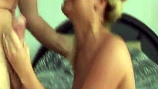 blonde's deep blowjob leads to anal threesome