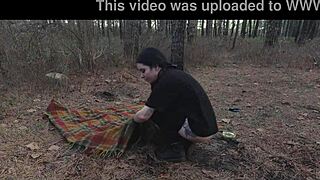 submissive cutie eats ass and piss at roadside picnic, then gets rough face fucking, right?