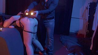 Lustful man pisses on milfs and anal fucks her