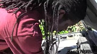 In the club, the blonde dancer SUCKS a 10 inch BBC, licking and riding roughly