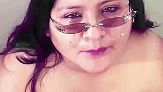 Bbw Swallows Milk from Big Tits Cum