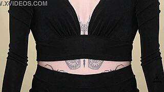 Two Piece Black Outfit Deep Plunging Neck Lookshot On Kit Summers