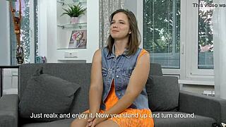 Watch chubby Sandra Bulka's virgin casting and masturbation session unfold