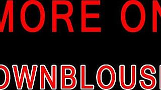 Woman Teases with Cleavage in Downblouse Style